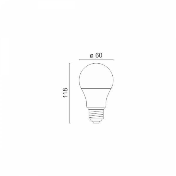 Spotlight 5304 Λάμπα LED για Ντουί E27 και Σχήμα A60 12W Θερμό Λευκό 1055lm - Image 3