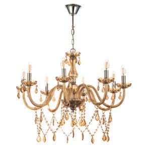 InLight Κρεμαστό φωτιστικό από μελί γυαλί και κρύσταλλα (5314-8-AMBER)