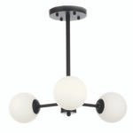 InLight Κρεμαστό φωτιστικό από μαύρο μέταλλο και λευκή οπαλίνα (5315-3)