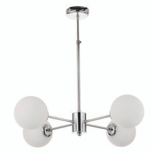 InLight Κρεμαστό φωτιστικό από χρώμιο μέταλλο και λευκή οπαλίνα (5321-4)