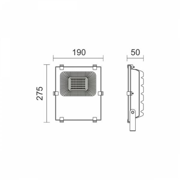 Spotlight 5403 Στεγανός Προβολέας IP65 Ισχύος 30W με Ψυχρό Λευκό Φως σε Μαύρο χρώμα - Image 2