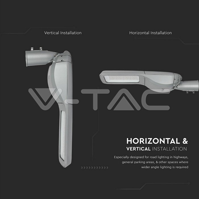 V-TAC 542 LED Φωτιστικό Δρόμου Class II SMD 120W SAMSUNG Chip High-Lumen Γκρι Φως Ημέρας - Image 15