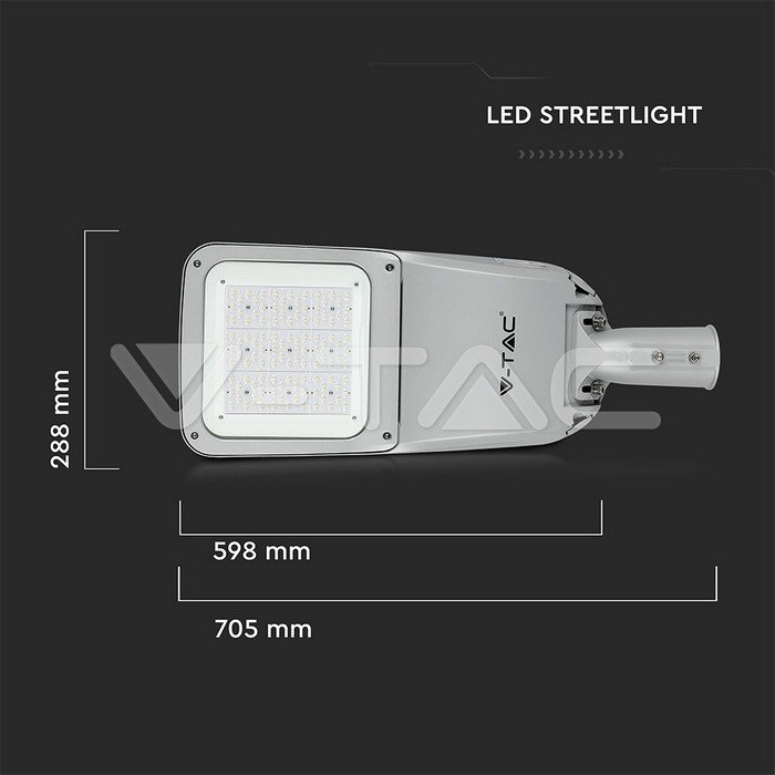 V-TAC 542 LED Φωτιστικό Δρόμου Class II SMD 120W SAMSUNG Chip High-Lumen Γκρι Φως Ημέρας - Image 20