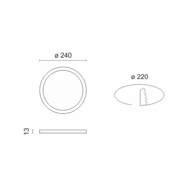 Spotlight 5216 Στρογγυλό Χωνευτό LED Panel Ισχύος 24W με Θερμό Λευκό Φως - Image 2