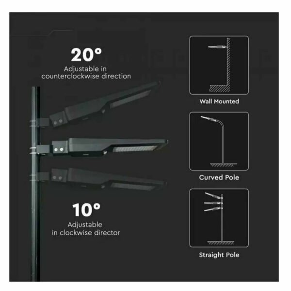 LED 40W 120lm/w Ηλιακό Φωτιστικό Δρόμου με Ανιχνευτή Κίνησης και Αισθητήρα Φωτός και Φυσικό Λευκό Φως 4000K σε Μαύρο Χρώμα IP65 5503 V-Tac - Image 14