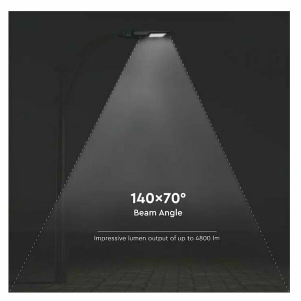 LED 40W 120lm/w Ηλιακό Φωτιστικό Δρόμου με Ανιχνευτή Κίνησης και Αισθητήρα Φωτός και Φυσικό Λευκό Φως 4000K σε Μαύρο Χρώμα IP65 5503 V-Tac - Image 10