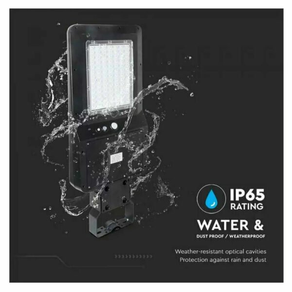 LED 40W 120lm/w Ηλιακό Φωτιστικό Δρόμου με Ανιχνευτή Κίνησης και Αισθητήρα Φωτός και Φυσικό Λευκό Φως 4000K σε Μαύρο Χρώμα IP65 5503 V-Tac - Image 12
