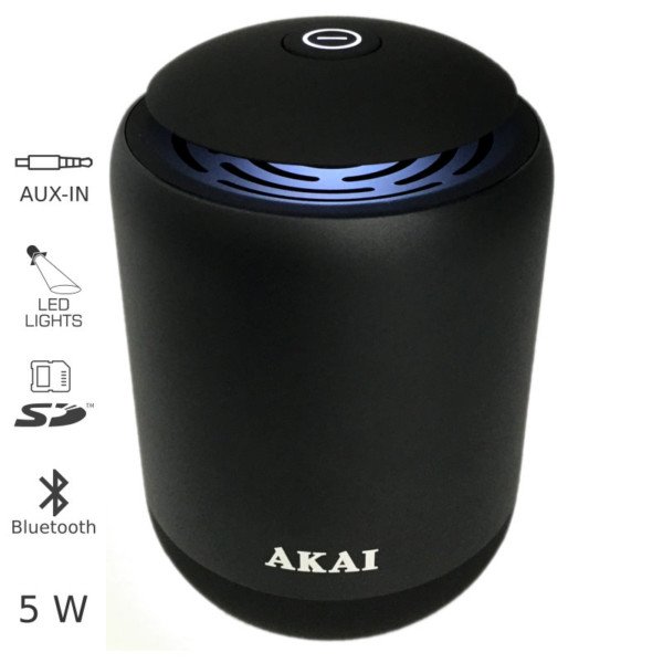 AKAI ABTS-S4 ΜΕΤΑΛΛΙΚΟ ΗΧΕΙΟ BLUETOOTH ΜΕ LED
