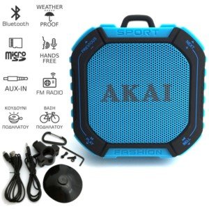 AKAI ABTS-B7 ΑΔΙΑΒΡΟΧΟ ΗΧΕΙΟ BLUETOOTH  ΜΕ FM