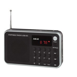AKAI DR002A-521 ΜΑΥΡΟ ΡΑΔΙΟ USB ΦΟΡΗΤΟ