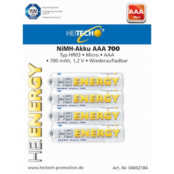 HEITECH 04002184  ΜΠΑΤΑΡΙΕΣ AAA 700mAh