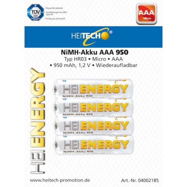 HEITECH 04002185 ΜΠΑΤΑΡΙΕΣ ΕΠΑΝΑΦΟΡΤΙΖΟΜΕΝΕΣ ΤΥΠΟΥ ΑΑΑ/HR03/Micro