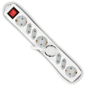 HEITECH 04003492 ΠΟΛΥΜΠΡΙΖΟ 8 ΘΕΣΕΩΝ ΜΕ ΔΙΑΚΟΠΤΗ (4 ΣΟΥΚΟ ΚΑΙ 4 ΚΑΝΟΝΙΚΕΣ)