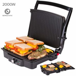 FIRST AUSTRIA FA-5344-1 ΤΟΣΤΙΕΡΑ – GRILL ΜΕ ΑΝΤΙΚΟΛΛΗΤΙΚΕΣ ΠΛΑΚΕΣ ΚΑΙ ΘΕΡΜΟΣΤΑΤΗ – 2000W