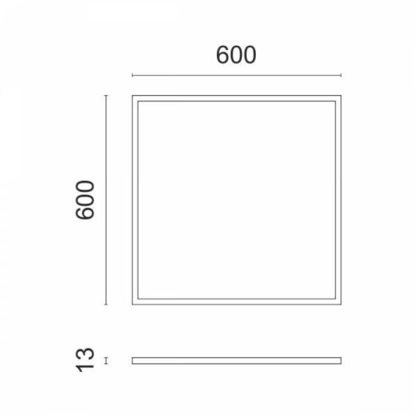Spotlight 5813 Τετράγωνο Χωνευτό LED Panel Ισχύος 40W με Θερμό Λευκό Φως - Image 2
