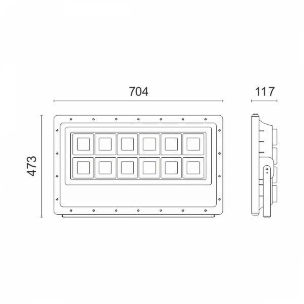 Spotlight 5829 Στεγανός Προβολέας LED 500W Ψυχρό Λευκό 6000K IP65 - Image 2