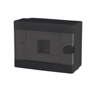 PLASTIC BOX FOR SURFACE MNT. 6 WAY (2-6), BLACK