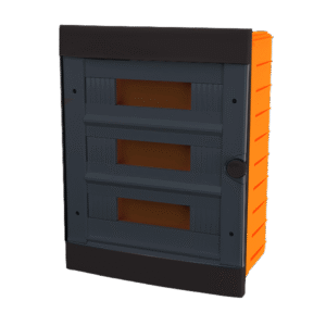 PLASTIC BOX FOR FLUSH MNT. 24 WAY (3X12), BLACK