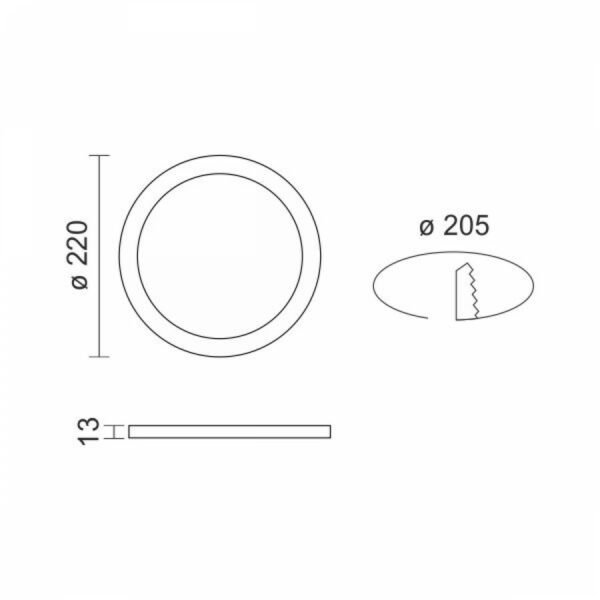 Spotlight 6204 Στρογγυλό Χωνευτό LED Panel Ισχύος 18W με Θερμό Λευκό Φως - Image 2