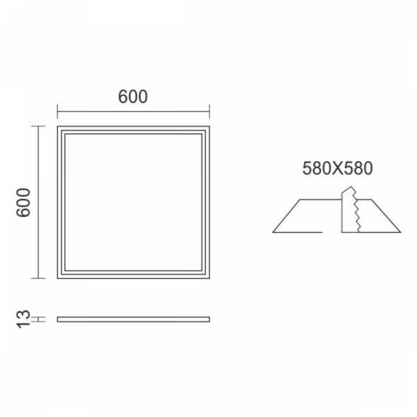 Spotlight 6282 Τετράγωνο Χωνευτό LED Panel Ισχύος 40W με Φυσικό Λευκό Φως - Image 2
