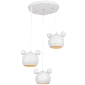 Φωτιστικό Παιδικό 3Φ Mickey Μεταλλικό Λευκό 955MICKEY3/WH