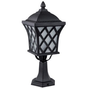 6396404MF/BK-590-Josh Φαναράκι Δαπέδου 46cm Αλουμινίου Με Γυαλί Μαύρο Ματ Εξωτερικού Χώρου IP44 Elmark 96404MF/BK