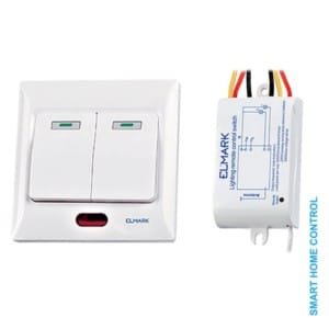 Ασύρματος Διακόπτης Λευκός Διπλός Elmark 99102