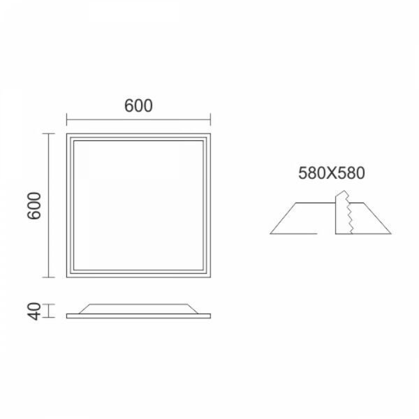 Spotlight 6402 Τετράγωνο Χωνευτό LED Panel Ισχύος 40W με Ψυχρό Λευκό Φως - Image 2