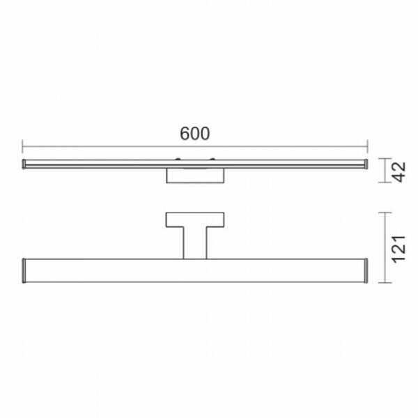 Απλίκα Μπάνιου με Ενσωματωμένο LED 12W SMD και Ουδέτερο Φως 4000K σε Χρώμιο Πλάτους 60εκ IP44 6494 Spotlight - Image 2