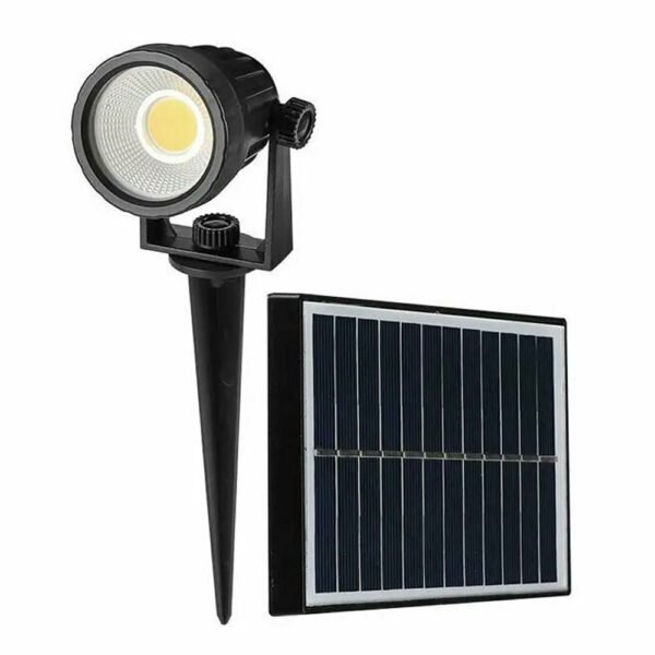 LED Στεγανό Καρφωτό Ηλιακό Φωτιστικό 2W IP65 με Θερμό Λευκό Φως σε Μαύρο Χρώμα 6660 V-Tac - Image 6