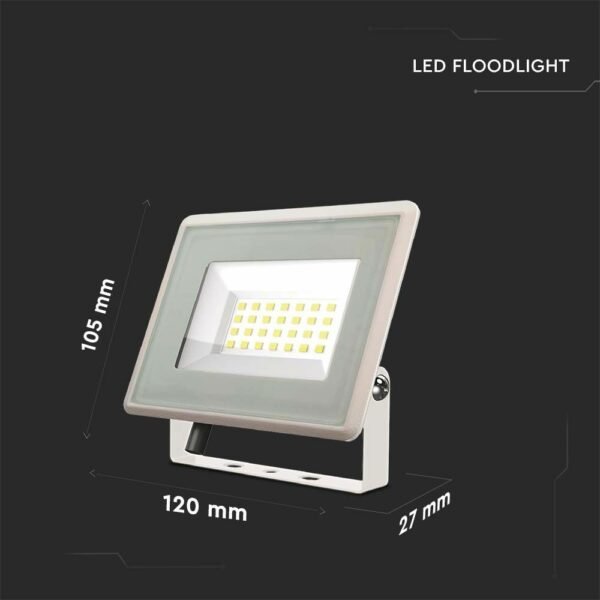 V-TAC 6742 Προβολέας LED F-Class 20W ψυχρό λευκό 6500K λευκό σώμα - Image 5