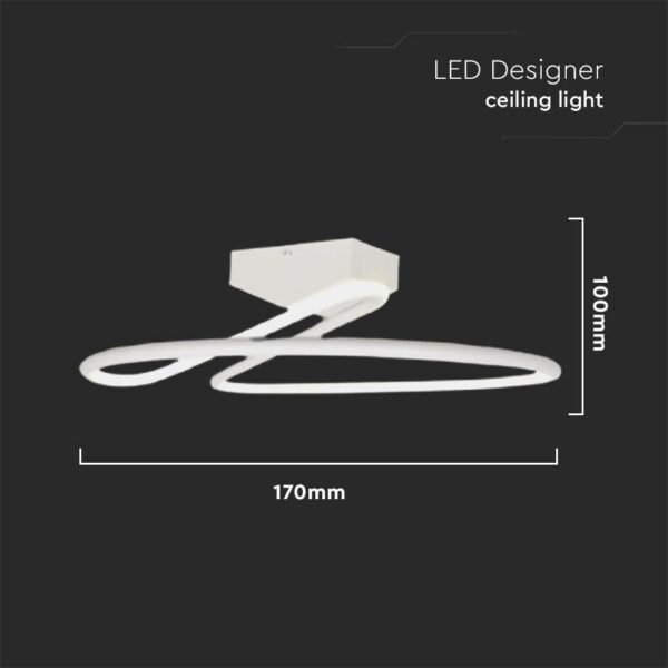 V-TAC 6998 LED φωτιστικό οροφής Designer 24W 4000Κ φυσικό λευκό με λευκό σώμα - Image 3