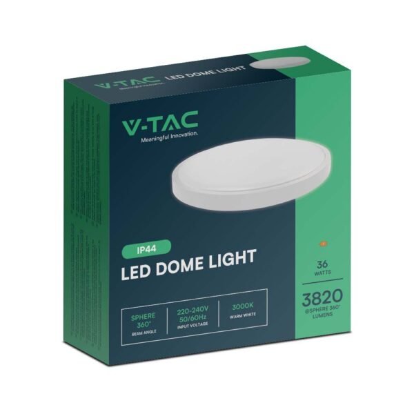 V-TAC 76211 PRO στρογγυλό Samsung Chip LED φως 36W 100LM/W λευκό χρώμα ⌀350mm 3000K IP44 - Image 4