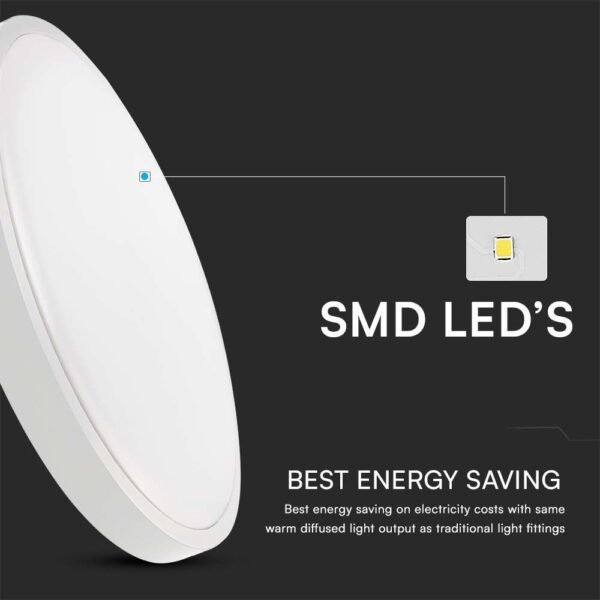 V-TAC 76211 PRO στρογγυλό Samsung Chip LED φως 36W 100LM/W λευκό χρώμα ⌀350mm 3000K IP44 - Image 7