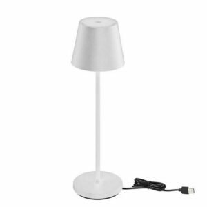 LED Επαναφορτιζόμενο Επιτραπέζιο Φωτιστικό 2W 3000K 200lm 180° Touch Dimmable με Ασύρματη Βάση Φόρτισης Λευκό Σώμα IP54 V-TAC 7651