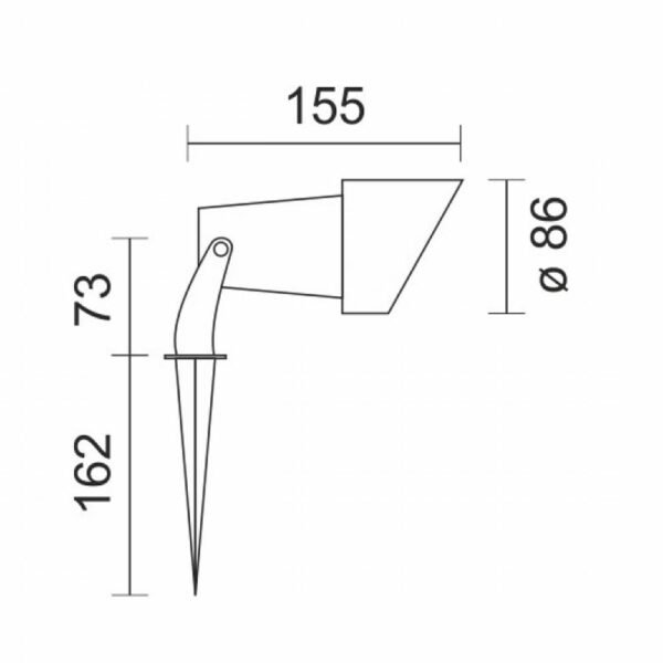 Φωτιστικό Κήπου Led 10W IP44 GU10 Καρφωτό Πλαστικό Μαύρο 7802 Spotlight - Image 2