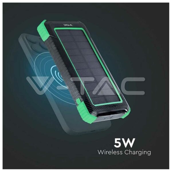 Universal Ηλιακό Power Bank 5W 10000mAh και 2 Θύρες Type-C/Micro USB Μαύρο V-TAC 7835 - Image 7