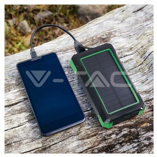 Universal Ηλιακό Power Bank 5W 10000mAh και 2 Θύρες Type-C/Micro USB Μαύρο V-TAC 7835 - Image 3