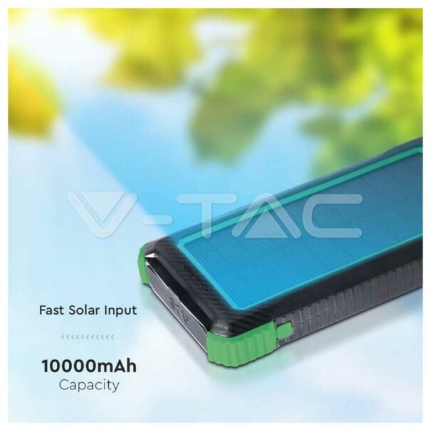 Universal Ηλιακό Power Bank 5W 10000mAh και 2 Θύρες Type-C/Micro USB Μαύρο V-TAC 7835 - Image 8