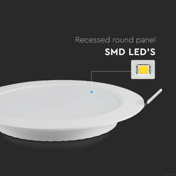 V-TAC 7869 LED mini panel χωνευτό 24W 6500K ψυχρό λευκό στρογγυλό - Image 6