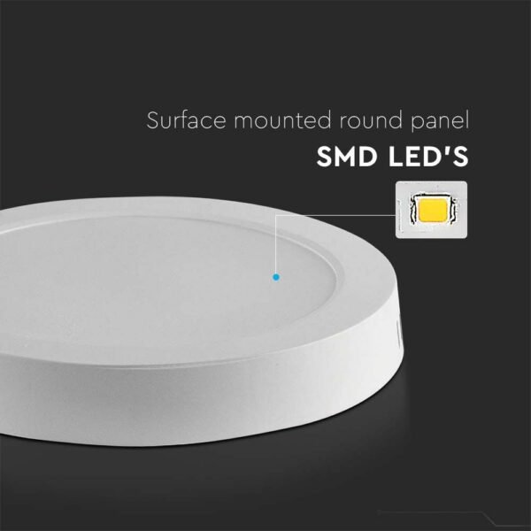 V-TAC 7881 LED mini panel επιφανειακό backlit 24W 6500K ψυχρό λευκό στρογγυλό - Image 6
