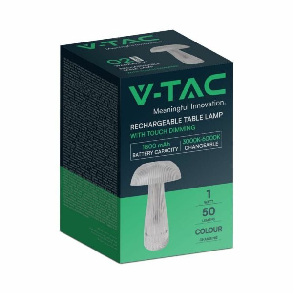 V-TAC 7894 LED φωτιστικό γραφείου 1W επαναφορτιζόμενο 3 σε 1 CCT με διάφανο σώμα dimmable - Image 5