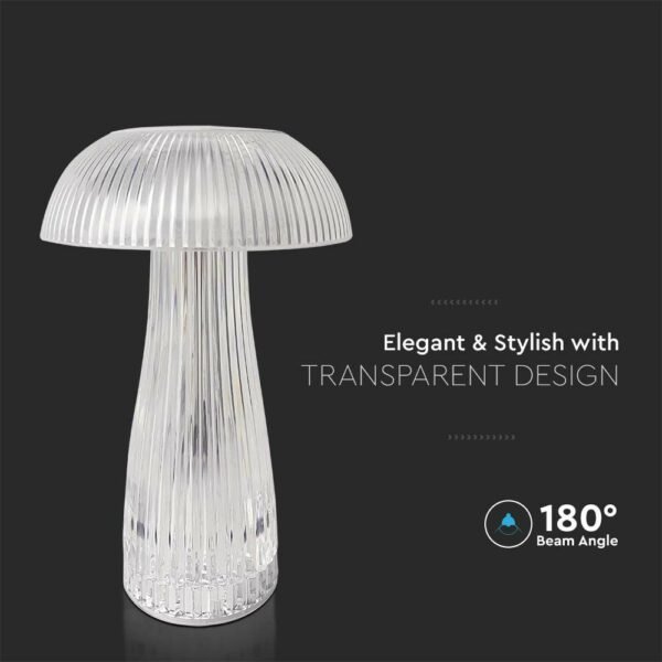 V-TAC 7894 LED φωτιστικό γραφείου 1W επαναφορτιζόμενο 3 σε 1 CCT με διάφανο σώμα dimmable - Image 7