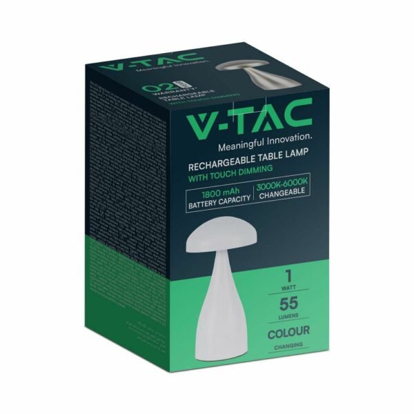 V-TAC 7896 Φωτιστικό Γραφείου LED 1W Επαναφορτιζόμενο 3 σε 1 CCT με Λευκό Σώμα Dimmable - Image 4