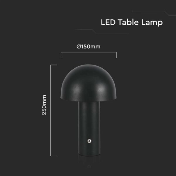 V-TAC 7898 Φωτιστικό Γραφείου LED 3W Επαναφορτιζόμενο 3 σε 1 CCT με Μαύρο Σώμα Dimmable - Image 5