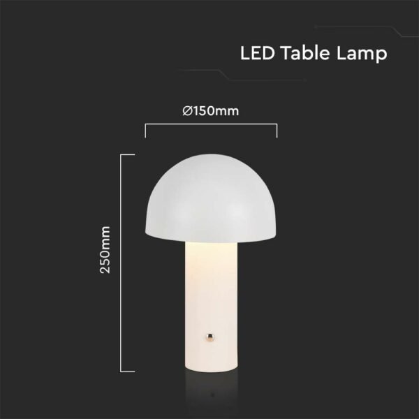V-TAC 7899 Φωτιστικό Γραφείου LED 3W Επαναφορτιζόμενο 3 σε 1 CCT με Λευκό Σώμα Dimmable - Image 5