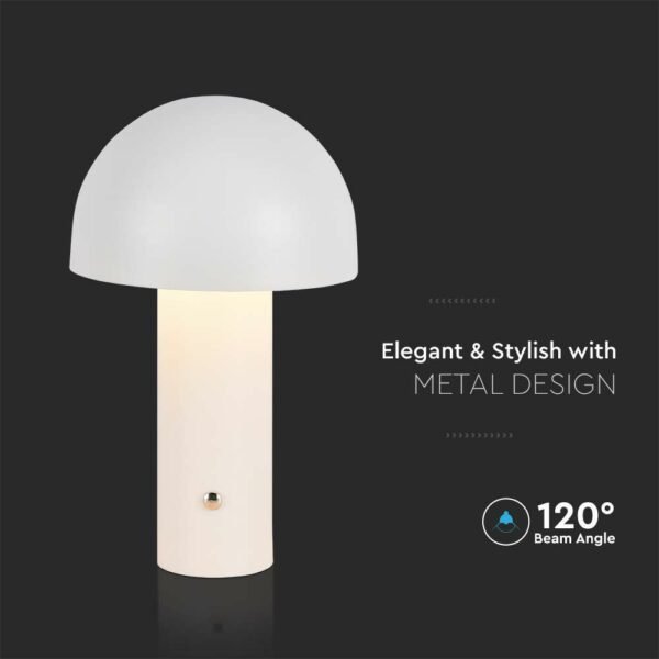V-TAC 7899 Φωτιστικό Γραφείου LED 3W Επαναφορτιζόμενο 3 σε 1 CCT με Λευκό Σώμα Dimmable - Image 6