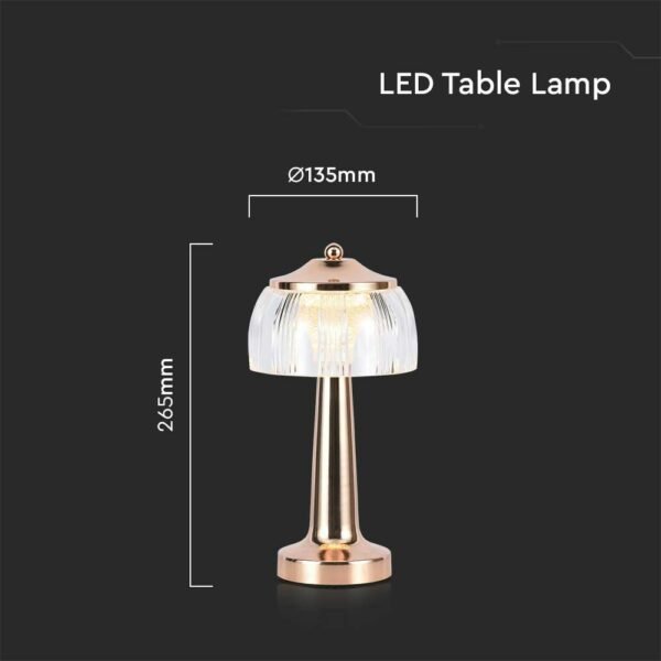 V-TAC 7938 Φωτιστικό Γραφείου LED 1W Επαναφορτιζόμενο 3 σε 1 CCT με French Gold Σώμα Dimmable - Image 5