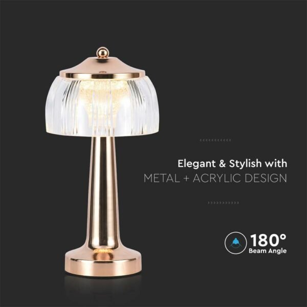 V-TAC 7938 Φωτιστικό Γραφείου LED 1W Επαναφορτιζόμενο 3 σε 1 CCT με French Gold Σώμα Dimmable - Image 6