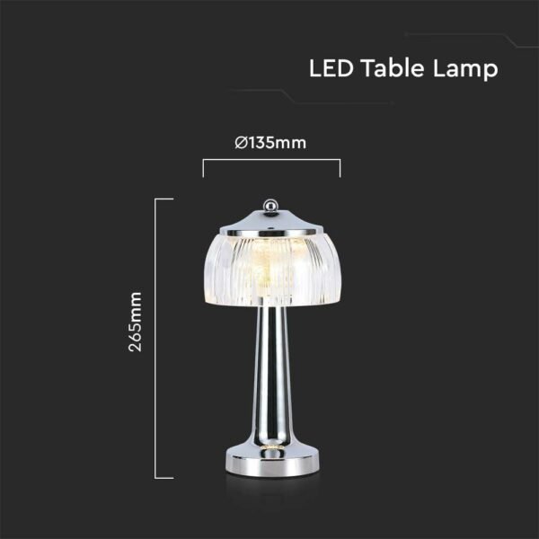V-TAC 7939 Φωτιστικό Γραφείου LED 1W Επαναφορτιζόμενο 3 σε 1 CCT με Χρώμιο Σώμα Dimmable - Image 5